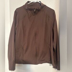All in Motion brand zip up track jacket. Women’s xxl. Dark brown